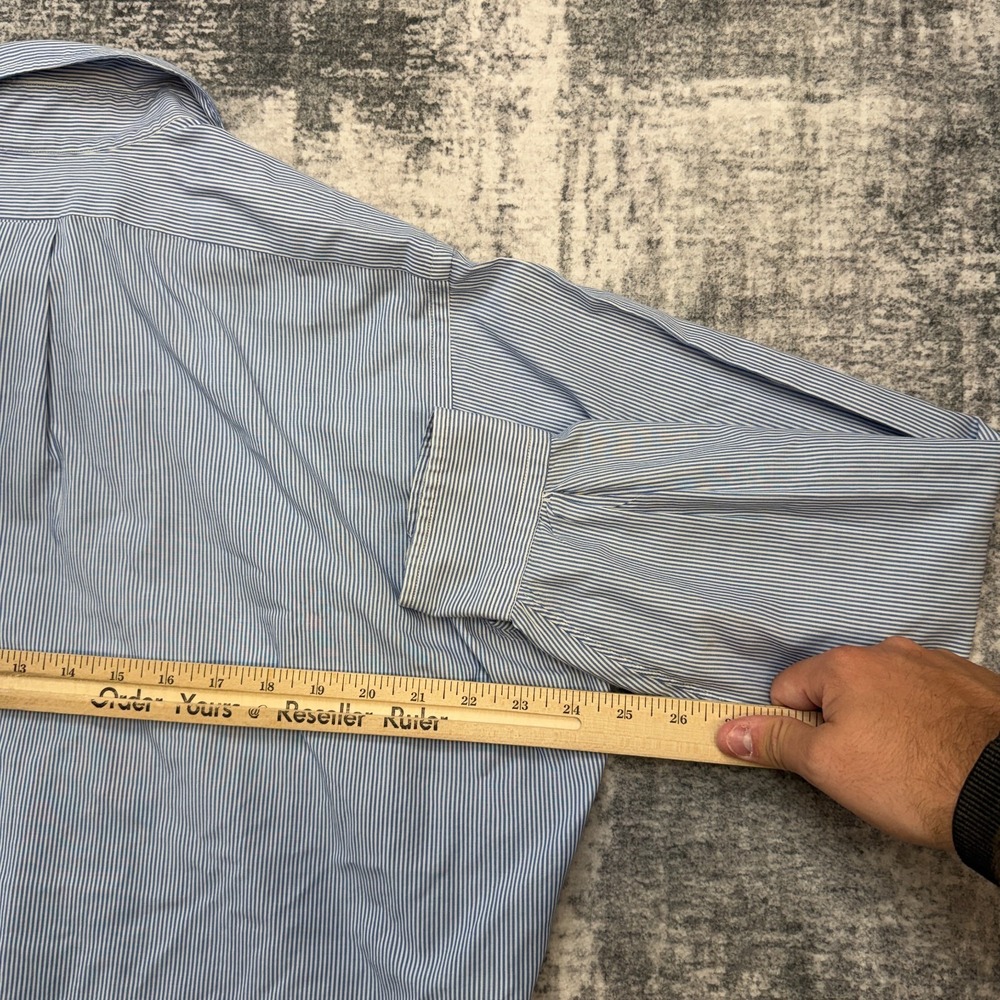 VTG Brooks Brothers Makers Shirt Mens 16.5 Blue Striped Sport Button Up Ivy USA - Picture 6 of 9
